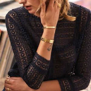 Sézane Lace Blouse in NAVY NWT